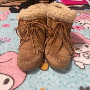 Koolaburra Brown Fringe Ankle Booties